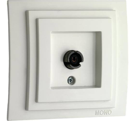 Проходная TV розетка Mono Electric LARISA универсальная, экран, белый 103-191905-137 1
