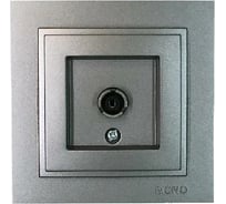 Проходная TV розетка Mono Electric DESPINA универсальная, экран, антрацит 102-242405-137