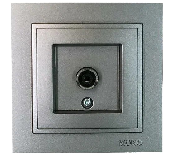 Проходная TV розетка Mono Electric DESPINA универсальная, экран, антрацит 102-242405-137