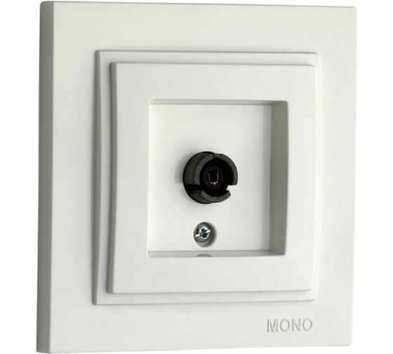 Проходная TV розетка Mono Electric DESPINA универсальная, экран, жемчуг 102-252505-137