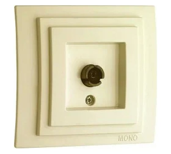 Проходная TV розетка Mono Electric LARISA универсальная, экран, крем 103-171705-137