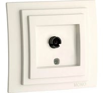 Проходная TV розетка Mono Electric LARISA универсальная, экран, слоновая кость 103-010105-137