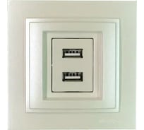 2-я USB розетка Mono Electric DESPINA зарядка, жемчуг 102-252505-178