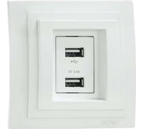 2-я USB розетка Mono Electric LARISA зарядка, белый 103-191905-178