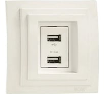 2-я USB розетка Mono Electric LARISA зарядка, крем 103-171705-178