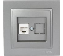 Компьютерная розетка Mono Electric DESPINA Rj45 Cat6 антрацит 102-242405-125