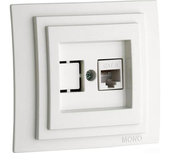 Компьютерная розетка Mono Electric DESPINA Rj45 Cat6 жемчуг 102-252505-125