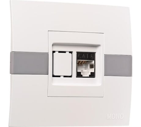 Компьютерная розетка Mono Electric ECO Rj45, Cat6, комплект, белый 101-010104-125