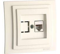 Компьютерная розетка Mono Electric LARISA Rj45, Cat6, слоновая кость 103-010105-125