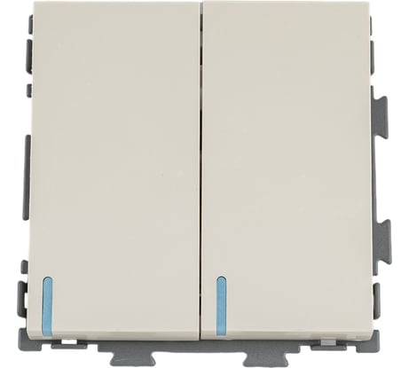 Двухклавишный выключатель CGSS бежевый Практика PL-W102-BGG