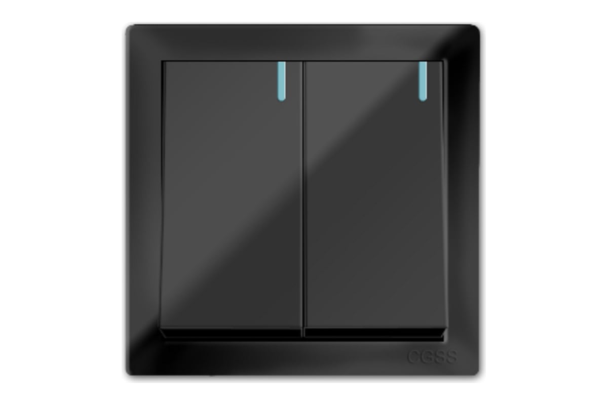 Двухклавишный выключатель CGSS черный Практика PL-W102-BCM - выгодная ...