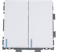 Двухклавишный выключатель CGSS белый "Практика" PL-W102-WCG