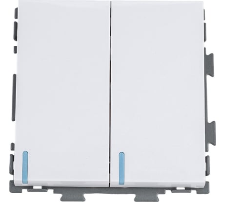 Двухклавишный выключатель CGSS белый "Практика" PL-W102-WCG