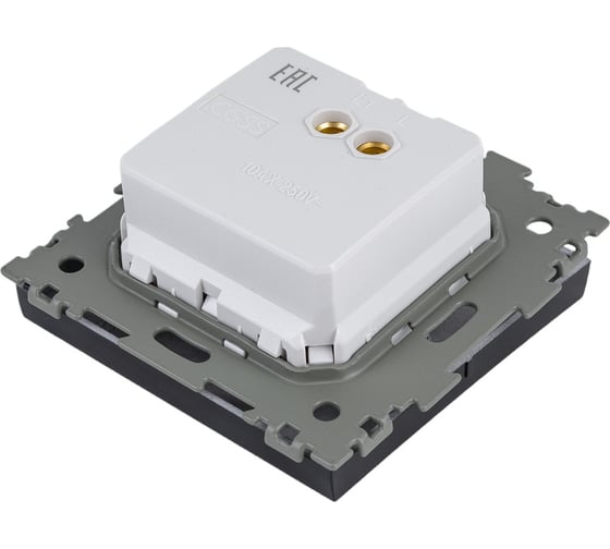 Одноклавишный выключатель CGSS черный Практика PL-W101-BCM