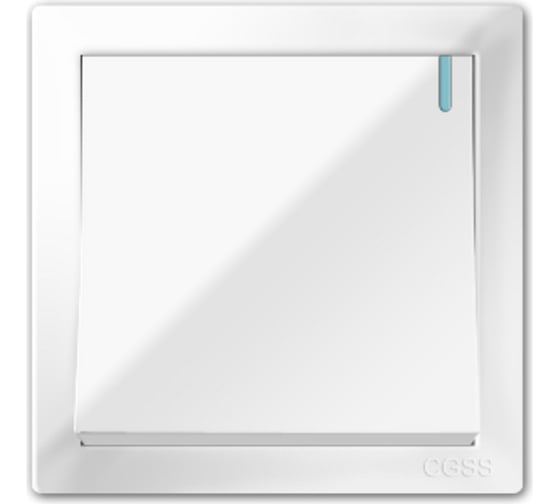 Одноклавишный выключатель CGSS белый "Практика" PL-W101-WCG