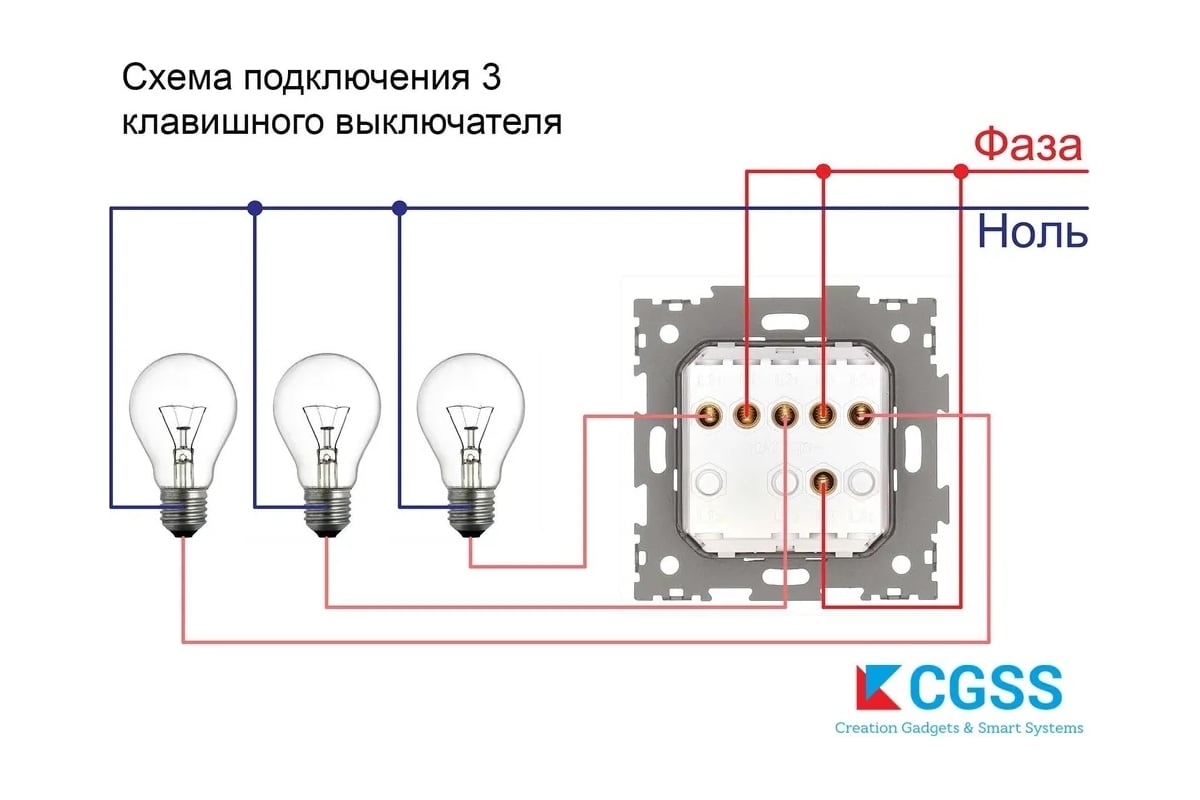 Трехклавишный выключатель CGSS бежевый Практика PL-W103-BGG - выгодная  цена, отзывы, характеристики, фото - купить в Москве и РФ