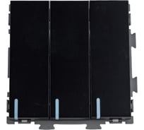 Трехклавишный выключатель CGSS черный Практика PL-W103-BCM