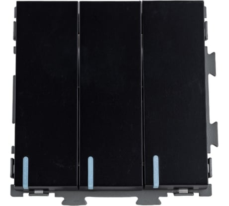 Трехклавишный выключатель CGSS черный Практика PL-W103-BCM