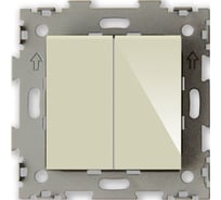 Двухклавишный выключатель CGSS бежевый Эстетика GL-W102-BGG