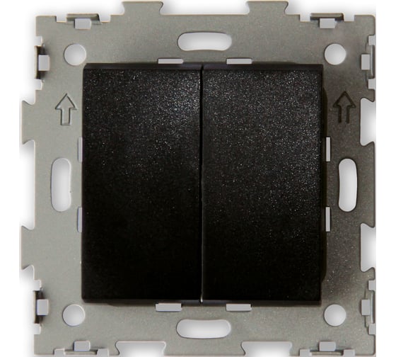 Двухклавишный выключатель CGSS черный Эстетика GL-W102-BCM