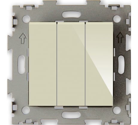 Трехклавишный выключатель CGSS бежевый Эстетика GL-W103-BGG