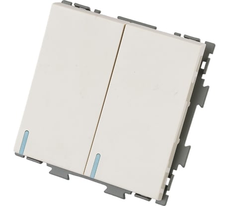 Двухклавишный проходной переключатель CGSS, бежевый Практика PL-W102-PBGG