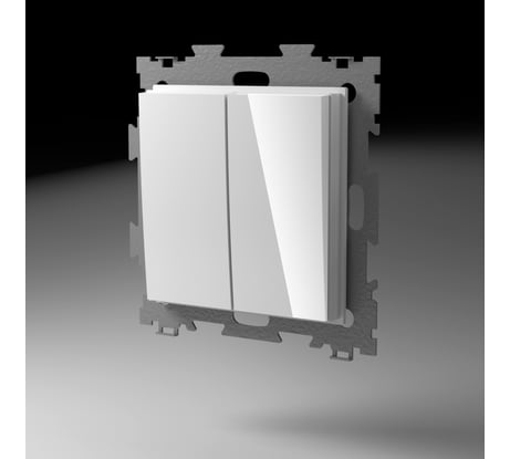 Двухклавишный проходной переключатель CGSS, белый Эстетика GL-W102-PWCG