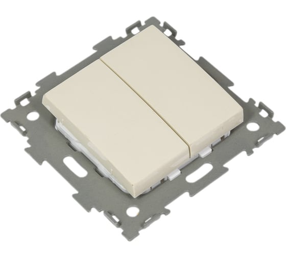 Двухклавишный проходной переключатель CGSS, бежевый Эстетика GL-W102-PBGG