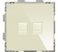 Компьютерная розетка CGSS RJ45 кат. 5e двойная, бежевая Практика PL-W201C2-BGG