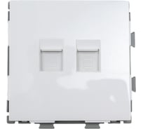 Компьютерная розетка CGSS RJ45 кат. 5e двойная, белая "Практика" PL-W201C2-WCG