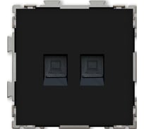Компьютерная розетка CGSS RJ45 кат. 5e двойная, черная Практика PL-W201C2-BCM