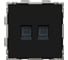 Компьютерная розетка CGSS RJ45 кат. 5e двойная, черная Практика PL-W201C2-BCM 1