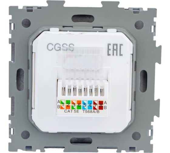Компьютерная розетка CGSS RJ45 кат. 5e одинарная, черная Практика PL-W201C-BCM