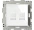 Компьютерная розетка CGSS RJ45 кат. 5e двойная, белая Эстетика GL-W201C2-WCG 1