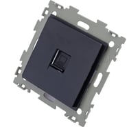 Компьютерная розетка CGSS RJ45 кат. 5e одинарная, черная Эстетика GL-W201C-BCG
