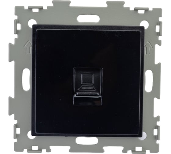 Компьютерная розетка CGSS RJ45 кат. 5e одинарная, черная Эстетика GL-W201C-BCG
