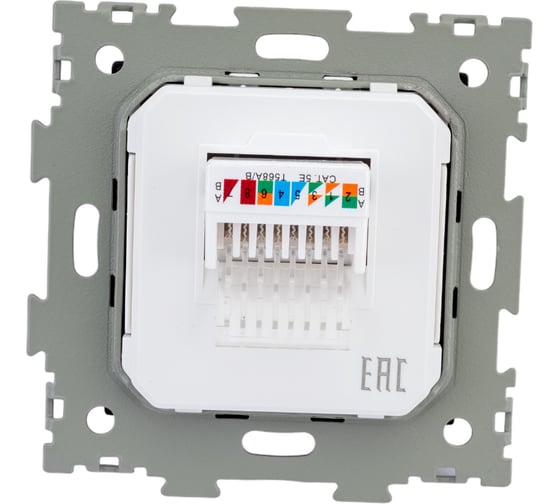 Компьютерная розетка CGSS RJ45 кат. 5e одинарная, черная Эстетика GL-W201C-BCG