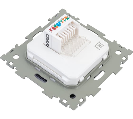 Компьютерная розетка CGSS RJ45 кат. 5e одинарная, черная Эстетика GL-W201C-BCG