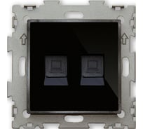 Компьютерная розетка CGSS RJ45 кат. 5e двойная, черная Эстетика GL-W201C2-BCG