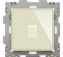Компьютерная розетка CGSS RJ45 кат. 5e одинарная, бежевая Эстетика GL-W201C-BGG