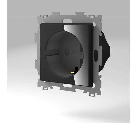 Электрическая розетка с заземлением CGSS 16А черная Эстетика GL-W160A-BCG