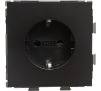 Электрическая розетка с заземлением CGSS 16А черная Практика PL-W160A-BCM