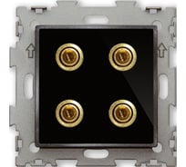 Аудио розетка CGSS Hi-End черная Эстетика GL-W201A-BCG