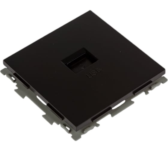 USB розетка CGSS 2.1А черная Практика PL-W201U-BCM
