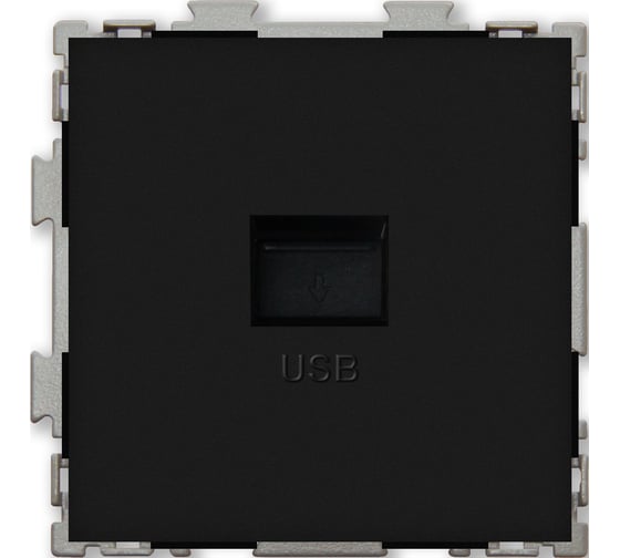 USB розетка CGSS 2.1А черная Практика PL-W201U-BCM