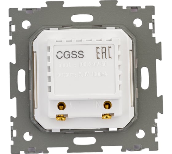 USB розетка CGSS 2.1А белая Эстетика GL-W201U-WCG