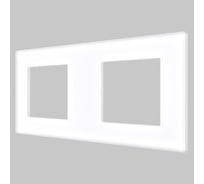 Двухпостовая горизонтальная/вертикальная рамка CGSS стеклянная, белая Эстетика GL-P102-WCG