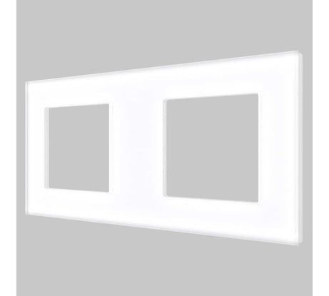 Двухпостовая горизонтальная/вертикальная рамка CGSS стеклянная, белая Эстетика GL-P102-WCG