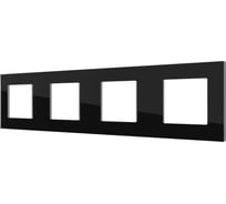 Четырехпостовая рамка CGSS горизонтальная/вертикальная, стеклянная черная Эстетика GL-P104-BCG