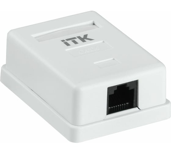 Настенная информационная розетка IEK ITK RJ45 кат. 6 UTP 1-порт CS2-1C06U-12 1